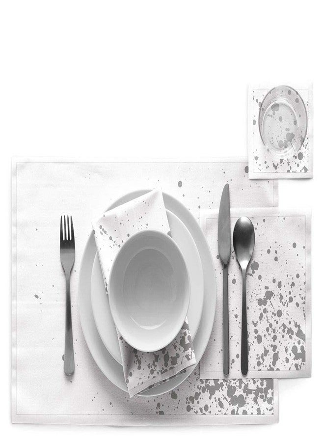 MY DRAP Formal Designer Collection Luncheon Napkins (12 Napkins, Silver Splash) - Image 2